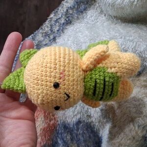 Handmade Green and Yellow Dinosaur Plush Toy